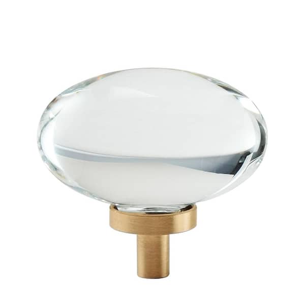Glacio 1-3/4 in. (44mm) Modern Clear/Champagne Bronze Oval Cabinet Knob