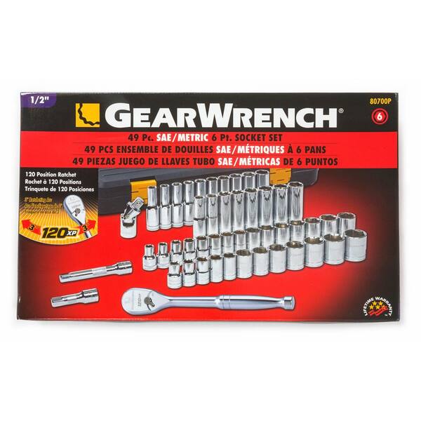 GEARWRENCH 120XP 1/2 in. Drive 6-Point Standard & Deep SAE/Metric