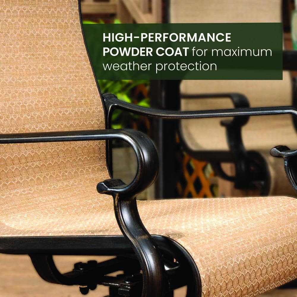 Brigantine 7-Piece Tan Aluminum Patio Dining Set with Swivel Chairs