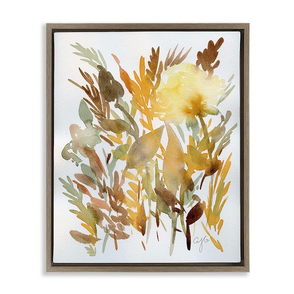Stupell Industries Abstract Autumn Herbs by Alexandria Gilbert Kincaid 1 Piece Floater Frame Graphic Print Nature Art Print 21 in. x 17 in.