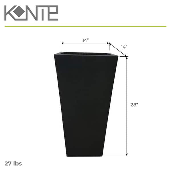 KANTE 28 in. Tall Burnished Black Lightweight Concrete Modern