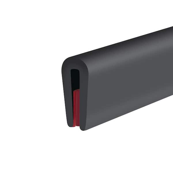 10Ft L x 0.06H x 0.19in. ft. Self-Adhesive Flexible EPDM Rubber Edge Trim Protector Black Edging 1-Pack Sheet Metal