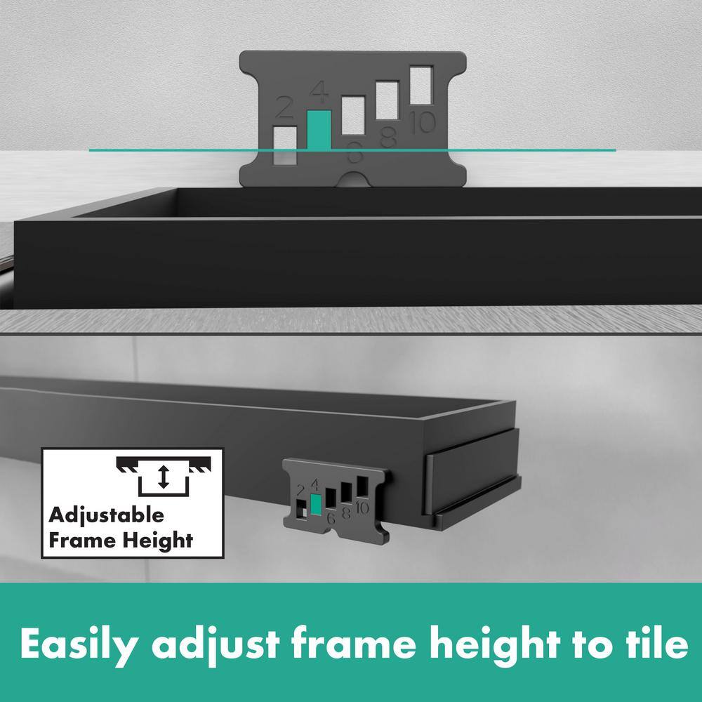 Brushed Stainless Steel Linear Grid Shower Drain with Adjustable Frame
