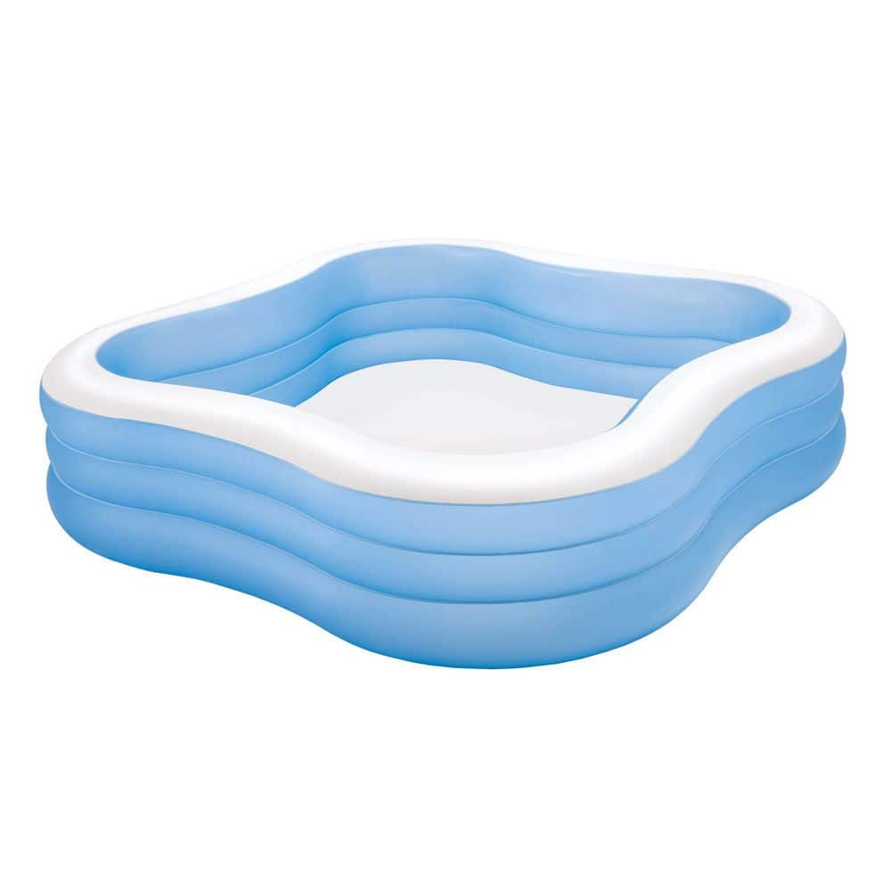 INTEX 7.5 ft. x 22 in. Swim Center Inflatable Family Swimming Pool, Square, Blue -  57495EP-WMT