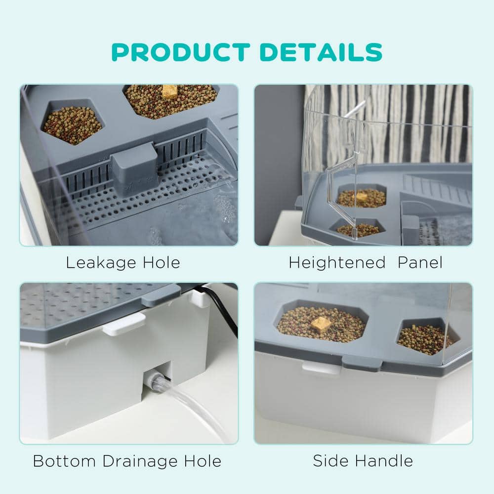 Clear and White Turtle Tank Kit with Filtration and Basking Platform