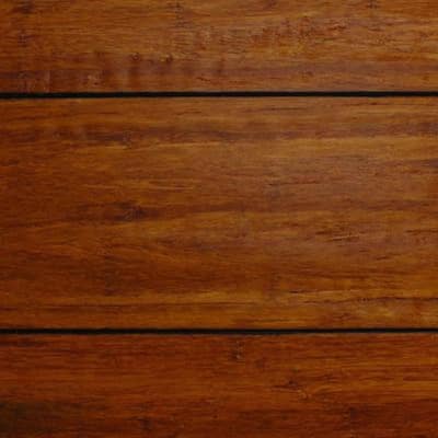 Take Home Sample - Strand Woven Distressed Dark Honey Click Lock Bamboo Flooring - 5 in. x 7 in.