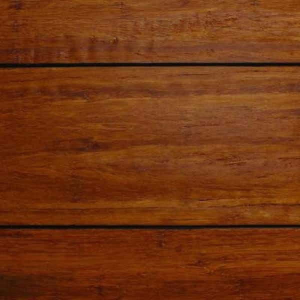 Unbranded Take Home Sample - Strand Woven Distressed Dark Honey Solid Bamboo Flooring - 5 in. x 7 in.