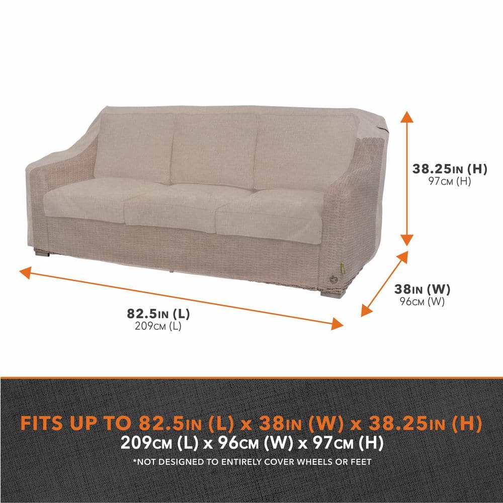 Sandstone Waterproof Polyester Patio Loveseat Covers, 82.5" x 38" x 38.25", Set of 2