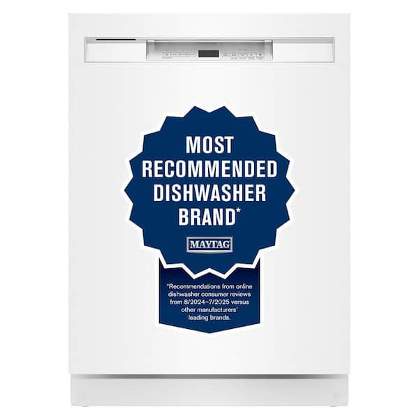 24 in. Top Hidden Standard Built-In Dishwasher in White with 4-cycles, 50 dBA