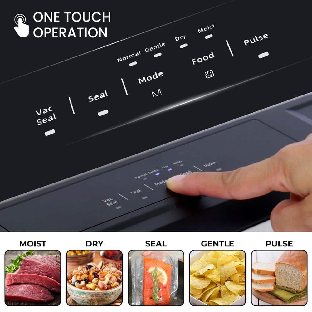 Kenmore Black and Silver Stainless Steel Vacuum Sealer with 7 Preset Modes