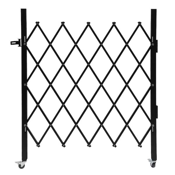 Height 4.27 ft. x Width 3 ft. Iron Aluminum Alloy Single Folding Security Gate Garden Fence