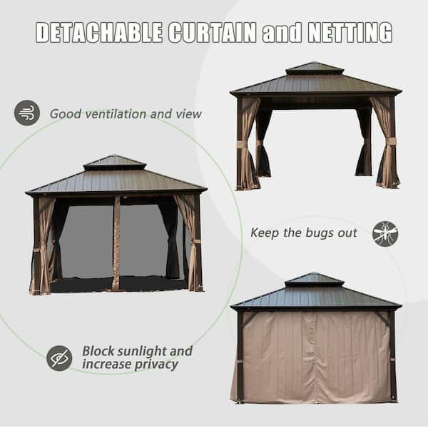 Amazon.com : GARTOO 13'x15' Patio Wooden Gazebo, Galvanized