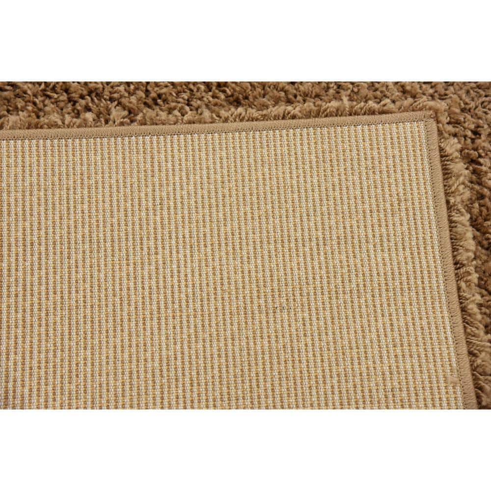 Easy-Care Reversible Sandy Brown Shag Rug 6' x 9'