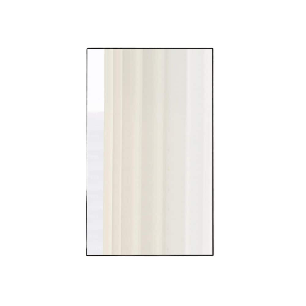 22 in. W x 60 in. H Rectangular Metal Framed HD Wall Bathroom Vanity Mirror in Glossy Black price history on PriceWatchPro