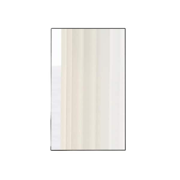 22 in. W x 60 in. H Rectangular Metal Framed HD Wall Bathroom Vanity Mirror in Glossy Black