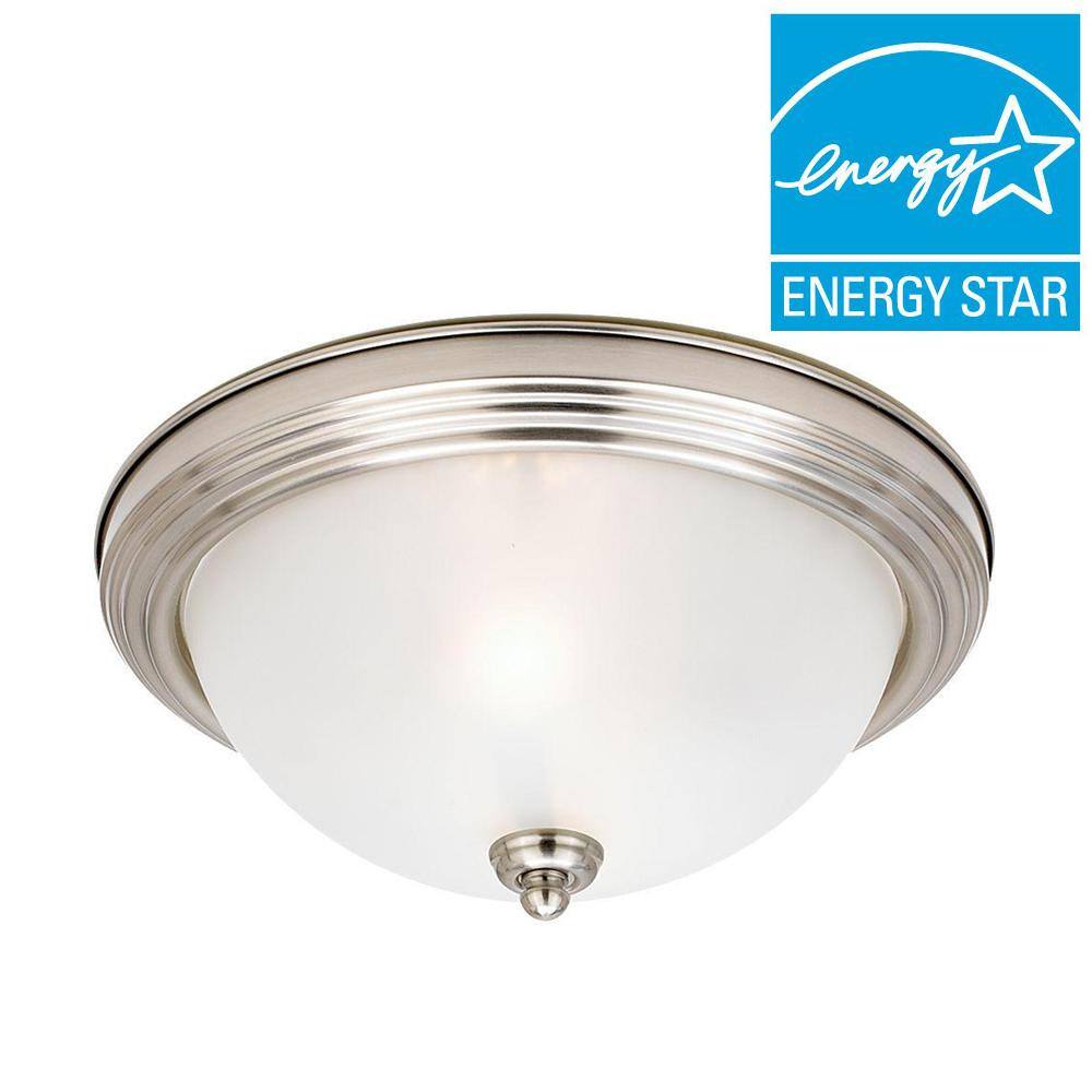 Geary 12.5" Brushed Nickel Energy Star Flush Mount Light