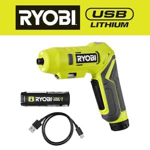 RYOBI USB Lithium Screwdriver Kit with 2.0 Ah USB Lithium Battery and Charging Cable FVD50K