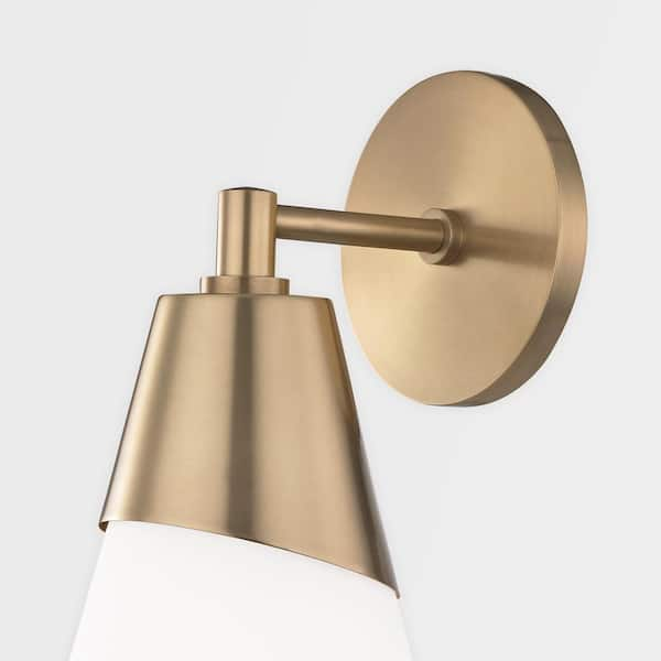 MITZI HUDSON VALLEY LIGHTING Cora 1-Light Aged Brass Wall Sconce