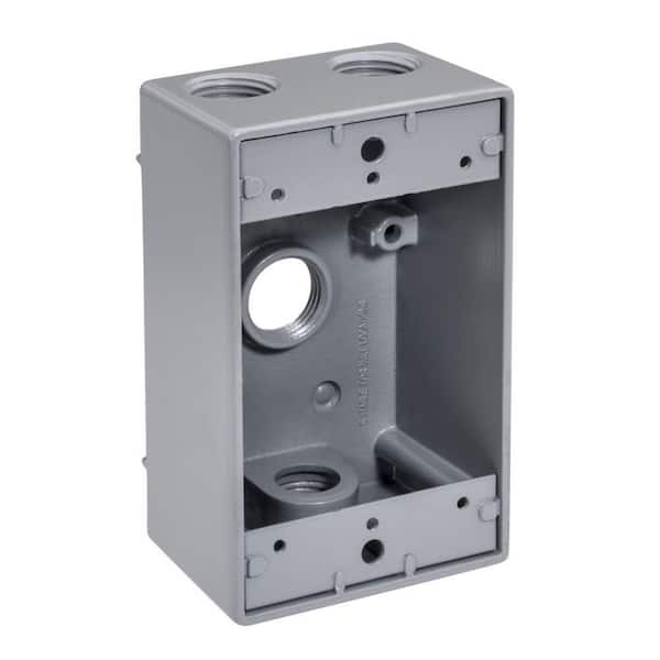 Southwire 3/4 in. Weatherproof 4-Hole Single Gang Box (25-Pack)