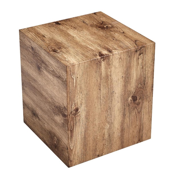 Sudzendf Dark Brown MDF Square Outdoor Side Table 1-Piece