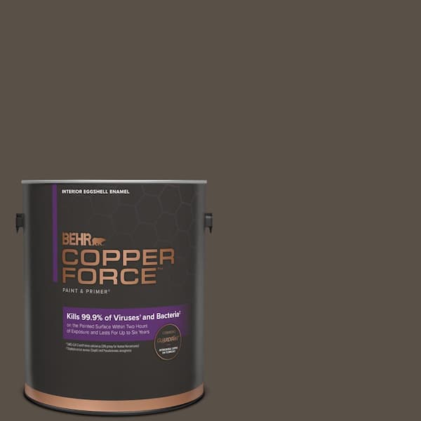 COPPER FORCE 1 gal. #N360-7 Potting Soil Eggshell Enamel Virucidal and Antibacterial Interior Paint & Primer