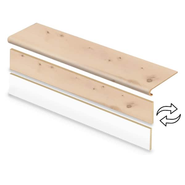 Luxurious Pine Wood 47 in. L x 12.15 in. W x 42.92 mm T Vinyl Overlay Stair Tread and Reversible Riser Kit