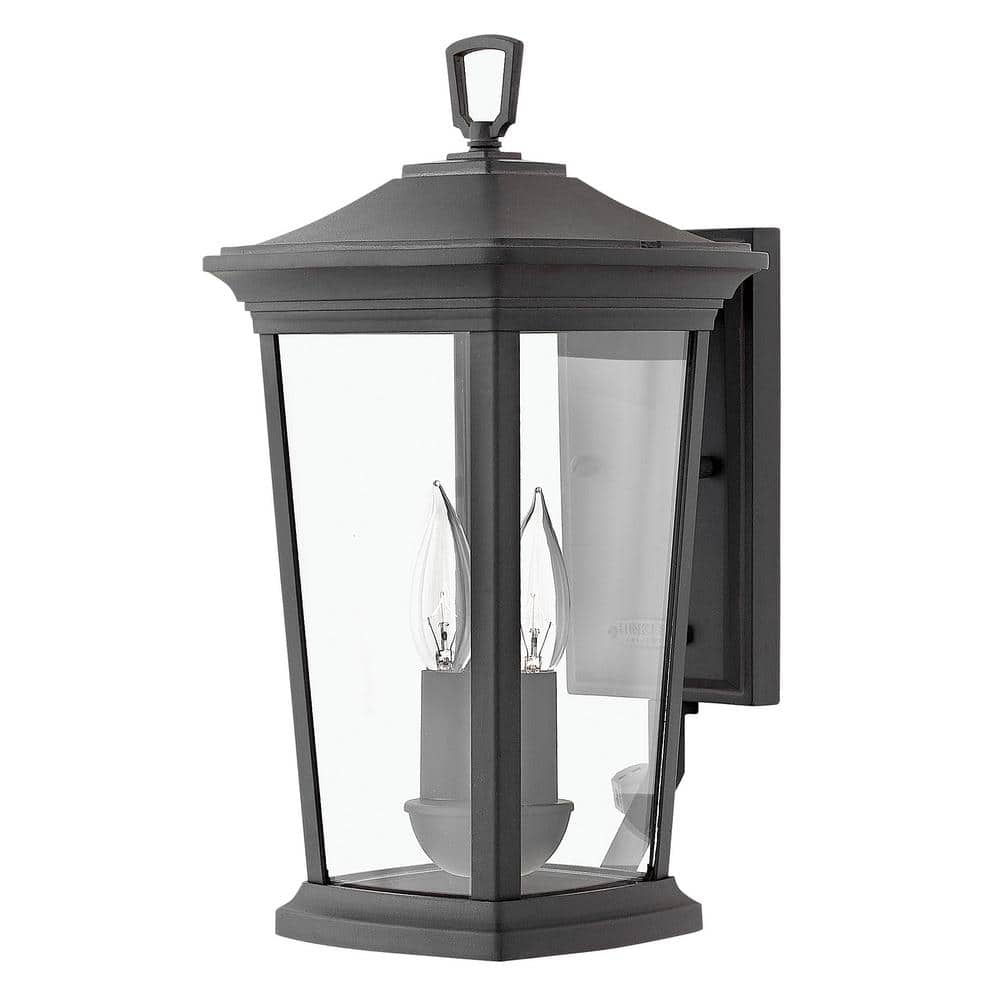 Bromley Museum Black Dual-Light Outdoor Wall Sconce in Bronze