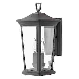 Bromley Small 2-Light Museum Black LED Wall Lantern Sconce