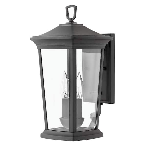 Bromley Small 2-Light Museum Black LED Wall Lantern Sconce