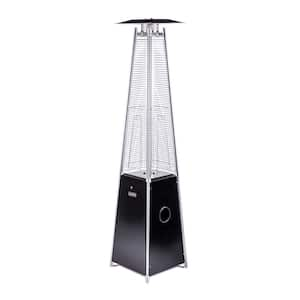 Outdoor 40,000 BTU Black Propane Heater, Steel Pyramid Flame Heater