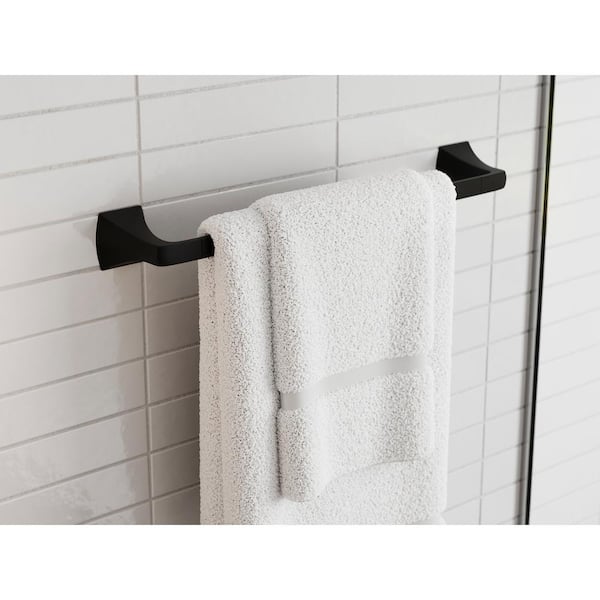 Bruxie 18 in. Wall Mounted Single Towel Bar in Matte Black