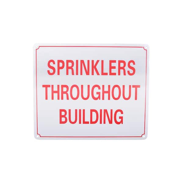 10 in. x 12 in. Aluminum Fire Safety Sign Sprinklers Throughout Building