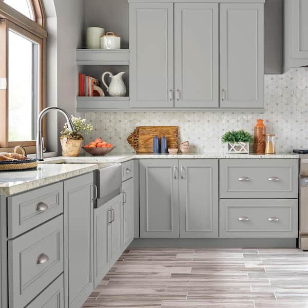 1 gal. #PPU24-17 Hailstorm Gray Semi-Gloss Enamel Interior/Exterior Cabinet, Door & Trim Paint