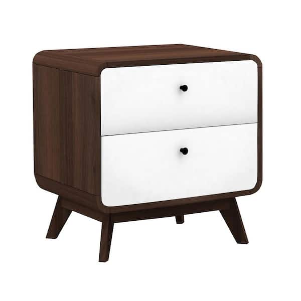 REN HOME - THE ART OF SCANDINAVIAN DESIGN Leva Walnut Oak 2-Drawer 21 in. W Nightstand