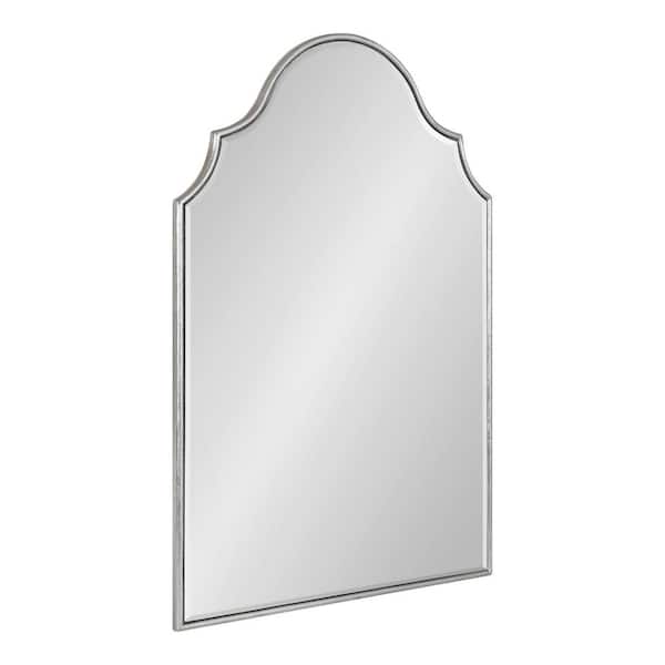 Kate and Laurel Leanna 20.00 in. W x 30.00 in. H Silver Arch Traditional Framed Decorative Wall Mirror