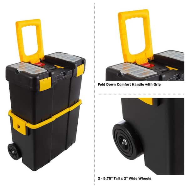 17.87 in. Stackable Mobile Tool Box with Wheels 17.87 in. Stackable Mobile Tool Box with Wheels