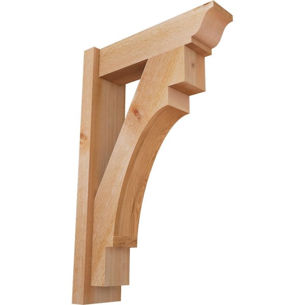 Ekena Millwork 6 in. x 32 in. x 20 in. Western Red Cedar Merced Traditional Rough Sawn Outlooker