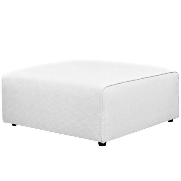 MODWAY White Mingle Fabric Ottoman