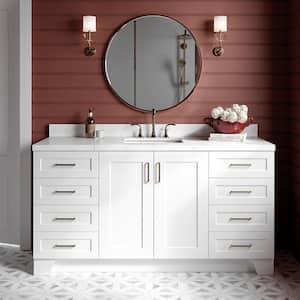 Taylor 66.25 in. W x 22 in. D x 36 in. H Single Sink Freestanding Bath Vanity in White with Carrara Quartz Top