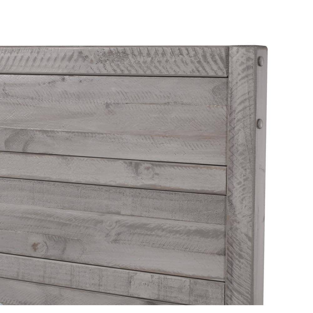Carmel Queen Antique Gray Pine Wood Bed Frame