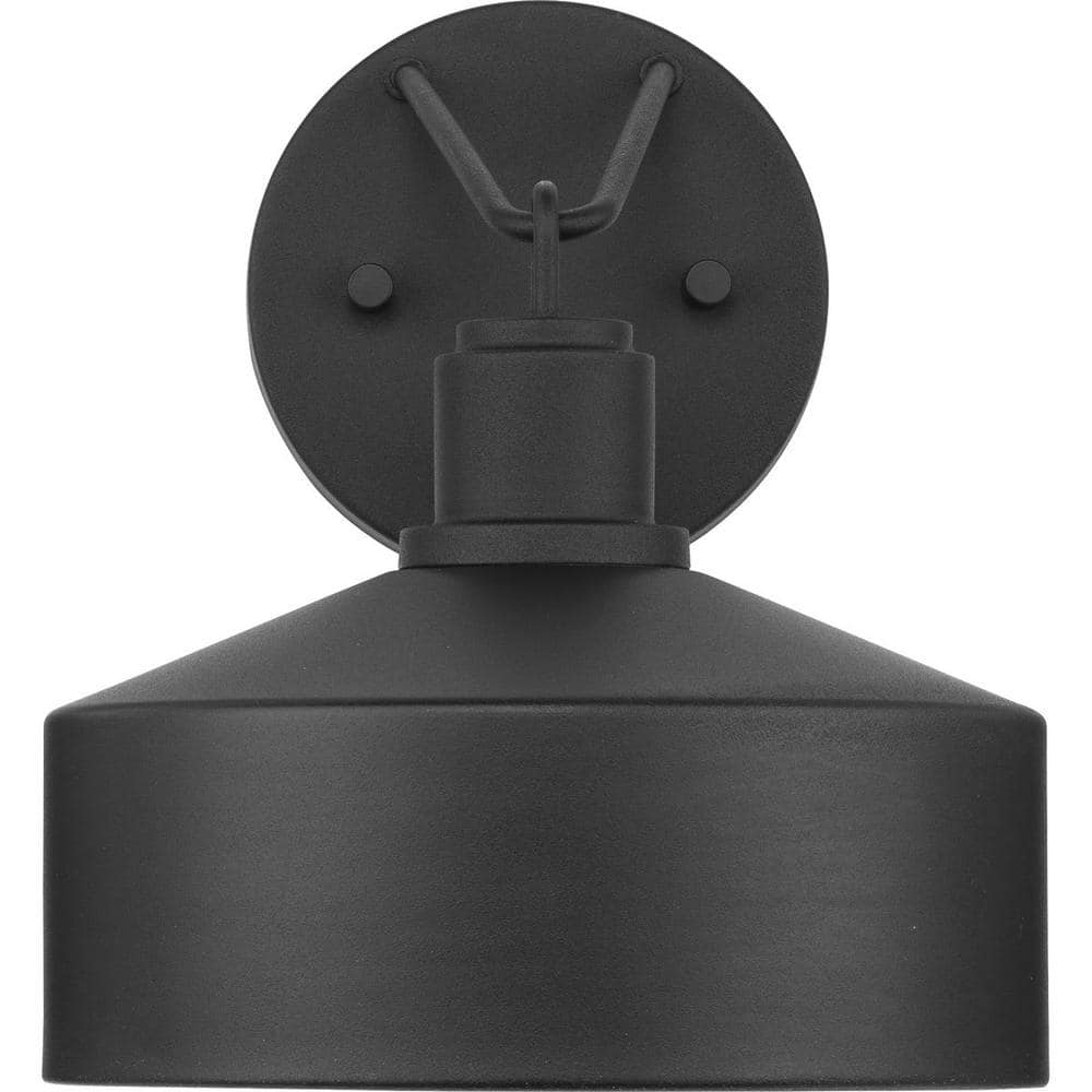 Textured Black Steel Industrial Outdoor Wall Lantern