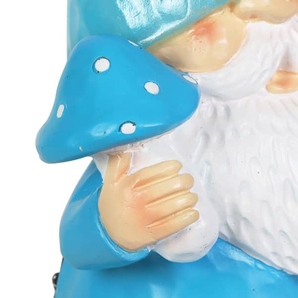 Thun Mushroom Sitting Gnome - Lucky Charm - Blue