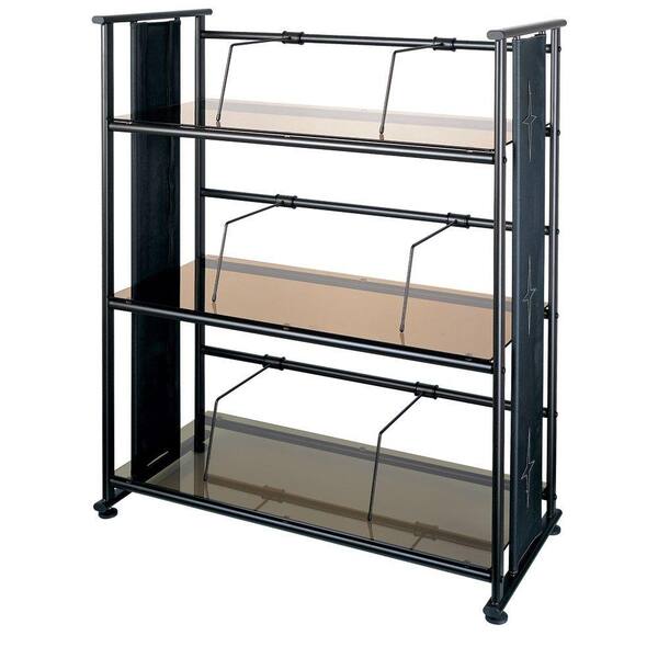 Filament Design Catherine 3-Shelf Bookcase with Sliding Book Supports in Oil Brushed Bronze