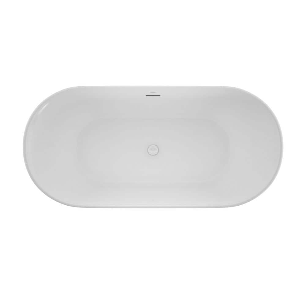 Lyndsay 67" White Freestanding Acrylic Soaking Bathtub