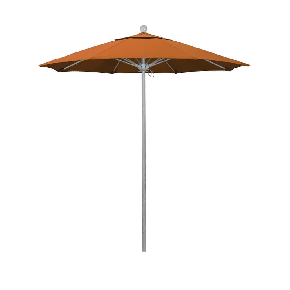 7.5 ft. Gray Woodgrain Aluminum Commercial Market Patio Umbrella Fiberglass Ribs and Push Lift in Tuscan Pacifica price history on PriceWatchPro