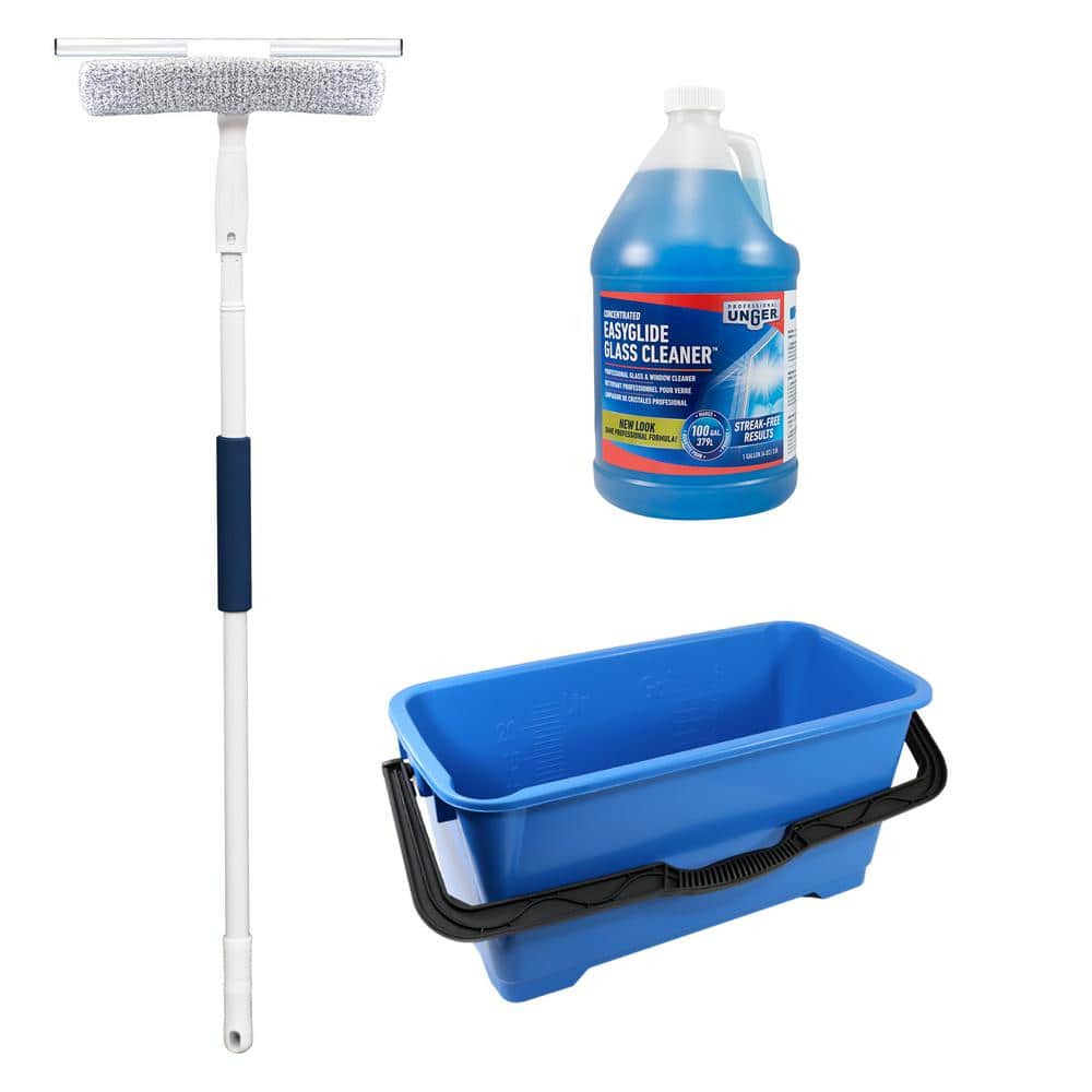 Unger Window Squeegee with Scrubber and 5 ft. Pole, 1 Gal