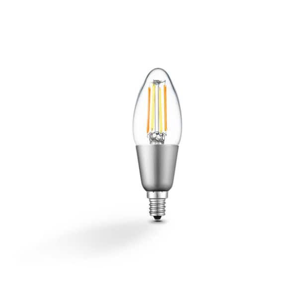 Globe Electric 40-Watt Equivalent Wi-Fi Smart B11 Vintage Edison Filament Tunable White LED Light Bulb