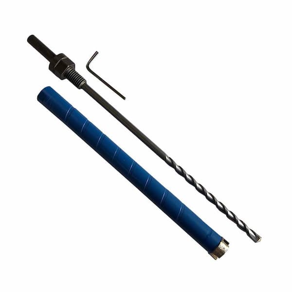 1-1/8 in. Dry Diamond Core Drill Bit for Brick and Block, 9.5 in. Drilling Depth, 1/2 in. Chuck Pilot Bit Adapter