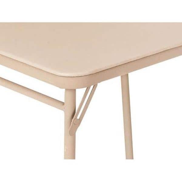 Antique Linen 34" Square Folding Vinyl Top Table