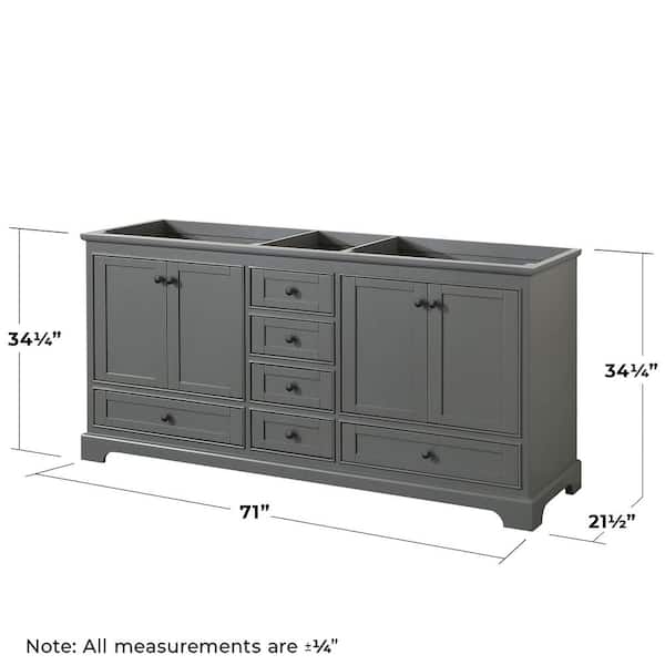 Wyndham Collection Deborah 71 in. W x 21.5 in. D x 34.25 in. H